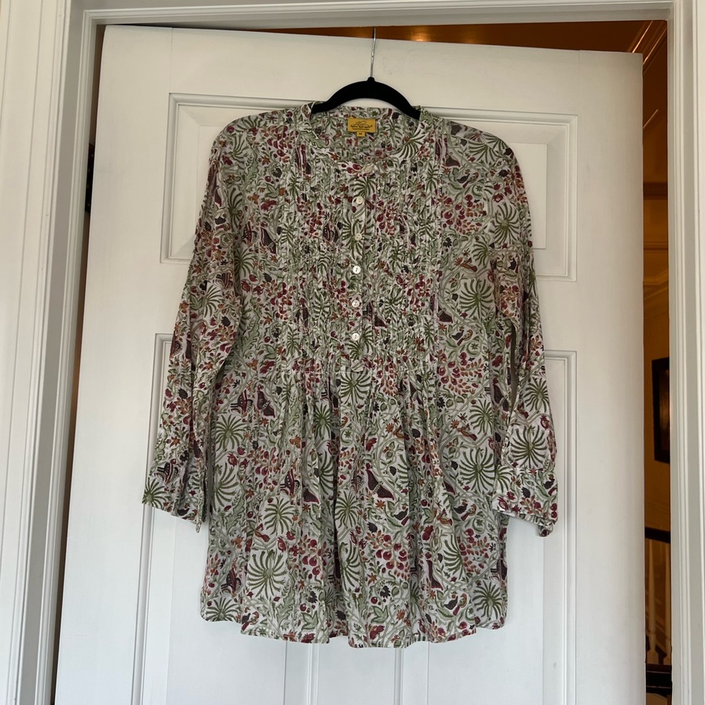 Roberta Roller Rabbit 100% Cotton Button Up Blouse